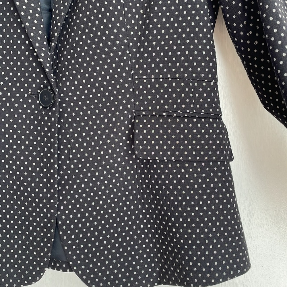 New York & Co Navy Polka Dot Stretch Blazer 0 - Picture 2 of 7